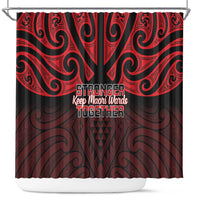 Keep Maori Wards New Zealand Shower Curtain Stronger Together Aotearoa Taniko - Polynesian Pride