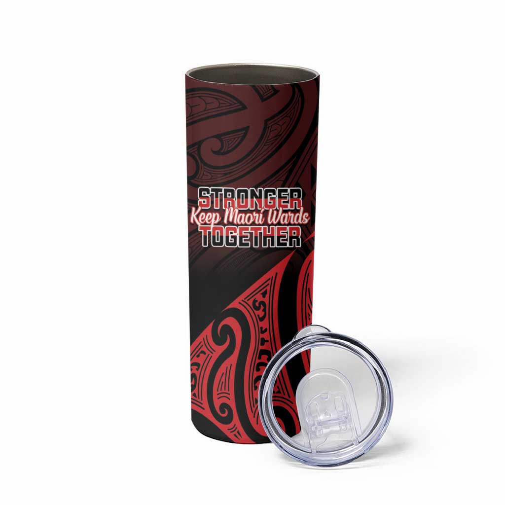 Personalised Keep Maori Wards New Zealand Skinny Tumbler Stronger Together Aotearoa Taniko - Polynesian Pride