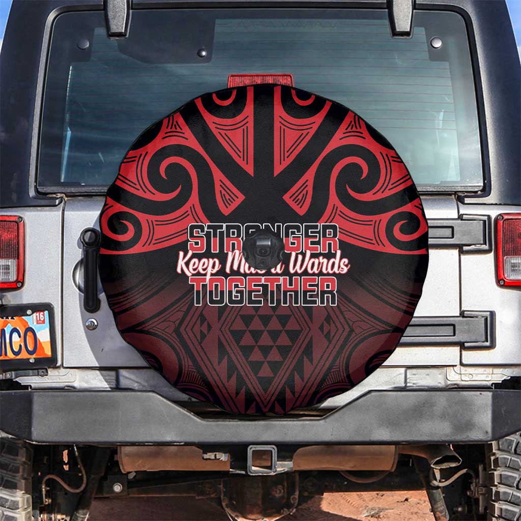 Keep Maori Wards New Zealand Spare Tire Cover Stronger Together Aotearoa Taniko - Polynesian Pride