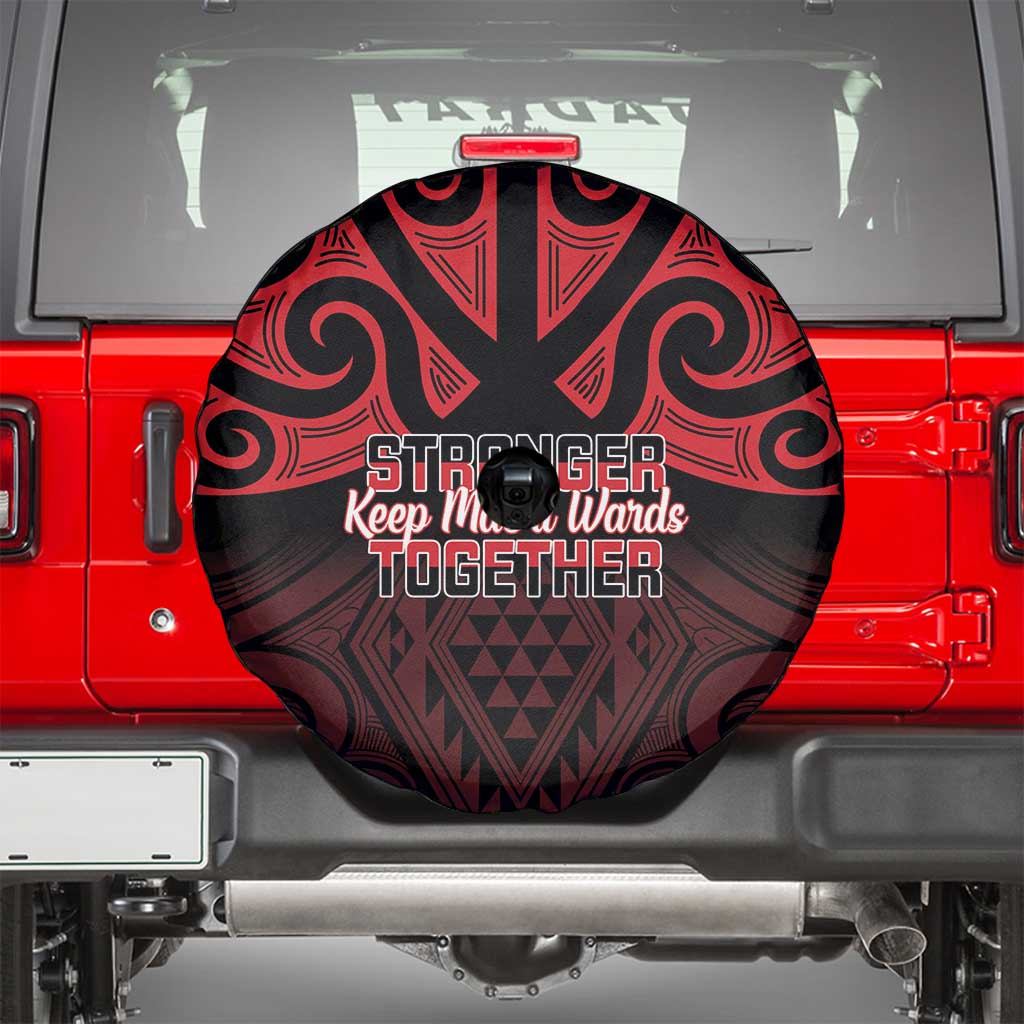 Keep Maori Wards New Zealand Spare Tire Cover Stronger Together Aotearoa Taniko - Polynesian Pride