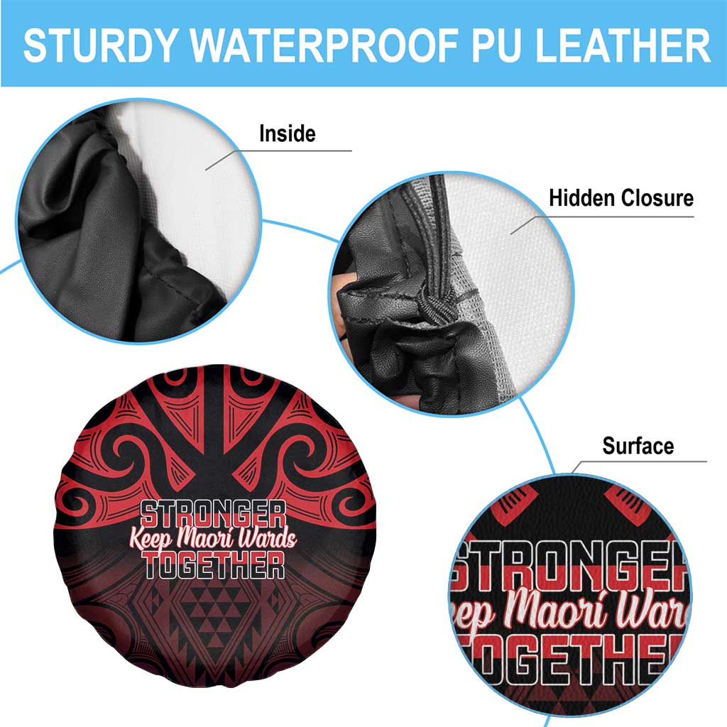 Keep Maori Wards New Zealand Spare Tire Cover Stronger Together Aotearoa Taniko - Polynesian Pride