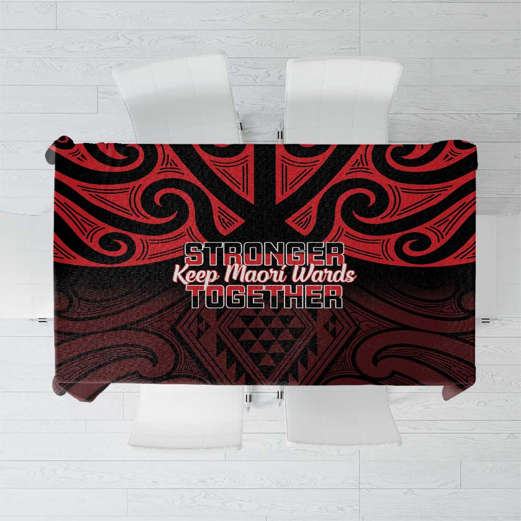 Keep Maori Wards New Zealand Tablecloth Stronger Together Aotearoa Taniko - Polynesian Pride