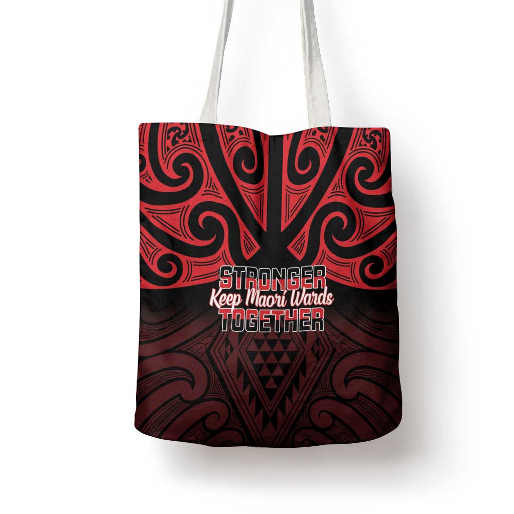 Keep Maori Wards New Zealand Tote Bag Stronger Together Aotearoa Taniko - Polynesian Pride