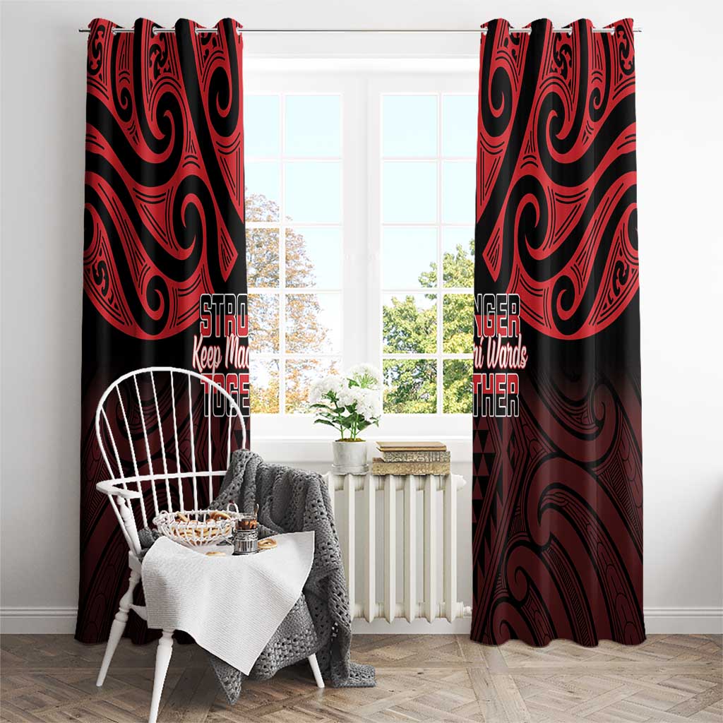 Keep Maori Wards New Zealand Window Curtain Stronger Together Aotearoa Taniko - Polynesian Pride