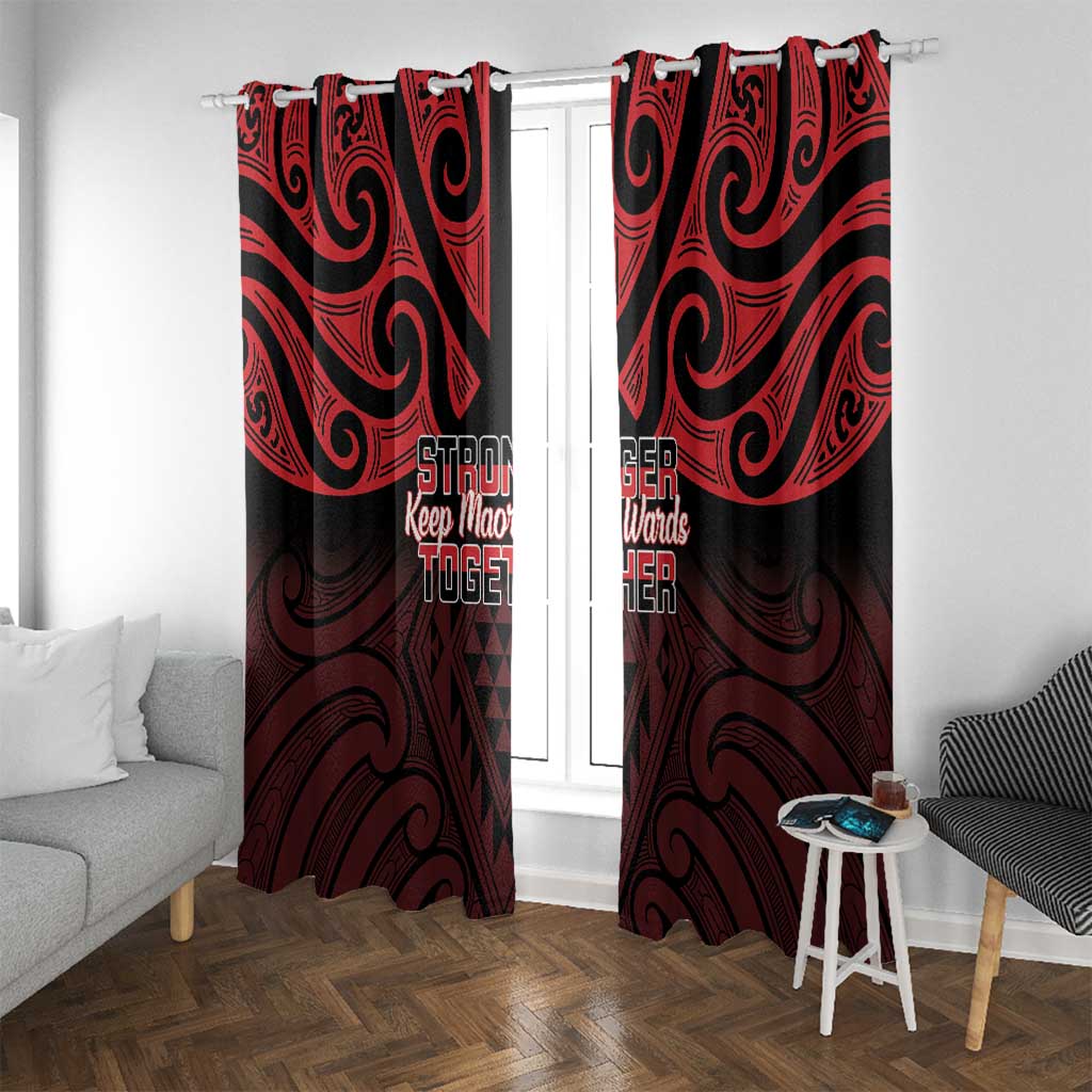 Keep Maori Wards New Zealand Window Curtain Stronger Together Aotearoa Taniko - Polynesian Pride