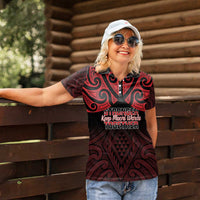 Personalised Keep Maori Wards New Zealand Women Polo Shirt Stronger Together Aotearoa Taniko - Polynesian Pride