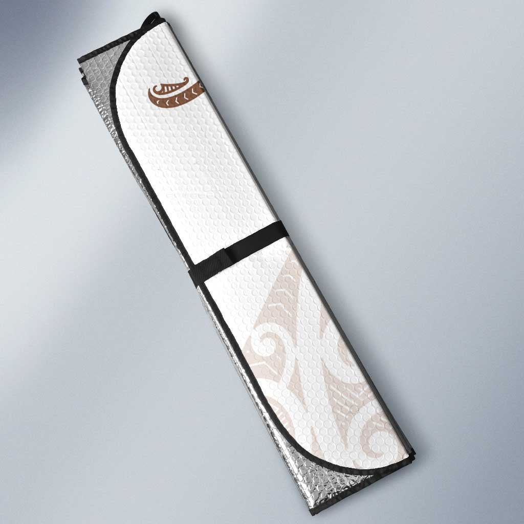 New Zealand Manta Ray Tattoo Auto Sun Shade Aotearoa Maori Haehae Beige - Polynesian Pride