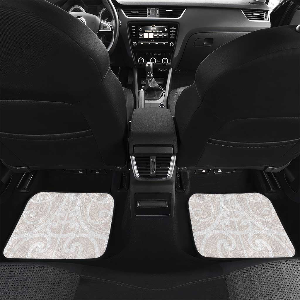 New Zealand Manta Ray Tattoo Car Mats Aotearoa Maori Haehae Beige - Polynesian Pride