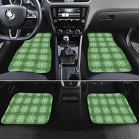 Green Hawaiian Quilt Car Mats Hawaii Pineapple Monstera Palaka Motifs - Polynesian Pride