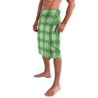 Green Hawaiian Quilt Lavalava Hawaii Pineapple Monstera Palaka Motifs - Polynesian Pride