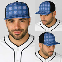 Royal Blue Hawaiian Quilt Baseball Net Cap Hawaii Pineapple Monstera Palaka Motifs - Polynesian Pride