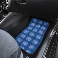 Royal Blue Hawaiian Quilt Car Mats Hawaii Pineapple Monstera Palaka Motifs - Polynesian Pride