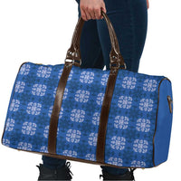 Royal Blue Hawaiian Quilt Travel Bag Hawaii Pineapple Monstera Palaka Motifs - Polynesian Pride