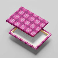 Pink Hawaiian Quilt Canvas Wall Art Hawaii Pineapple Monstera Palaka Motifs - Polynesian Pride