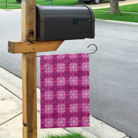 Pink Hawaiian Quilt Garden Flag Hawaii Pineapple Monstera Palaka Motifs - Polynesian Pride