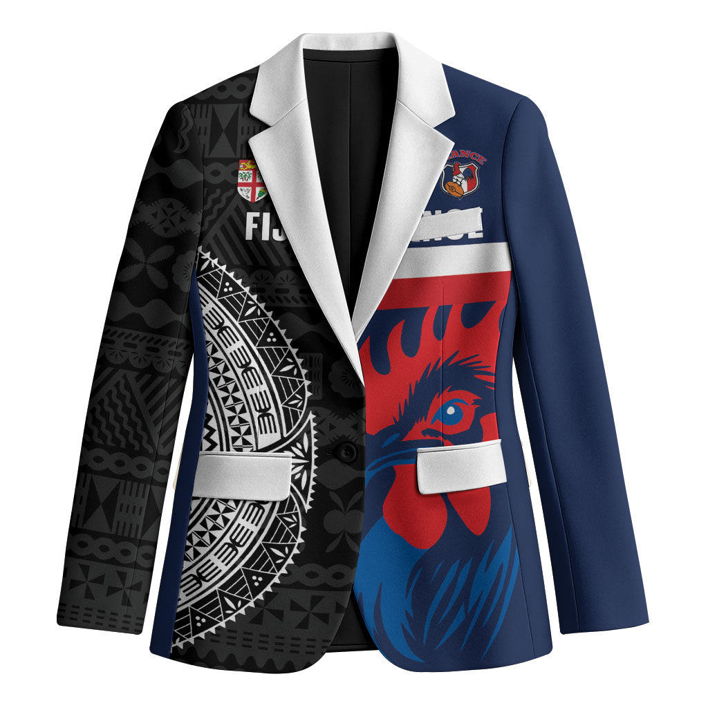 Fiji and France Rugby Custom Blazer Flying Fijian Les Bleus Together LT14 Unisex Multicolor - Polynesian Pride