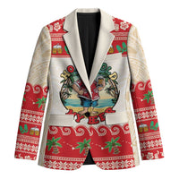 Mele Kalikimaka Hawaii Blazer Funny Beer-Loving Santa Hawaiian Tropical LT14 Unisex Red - Polynesian Pride