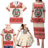 Mele Kalikimaka Hawaii Family Matching Puletasi and Hawaiian Shirt Funny Beer-Loving Santa Hawaiian Tropical - Polynesian Pride