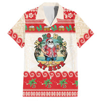 Mele Kalikimaka Hawaii Family Matching Summer Maxi Dress and Hawaiian Shirt Funny Beer-Loving Santa Hawaiian Tropical LT14 Dad's Shirt - Short Sleeve Red - Polynesian Pride