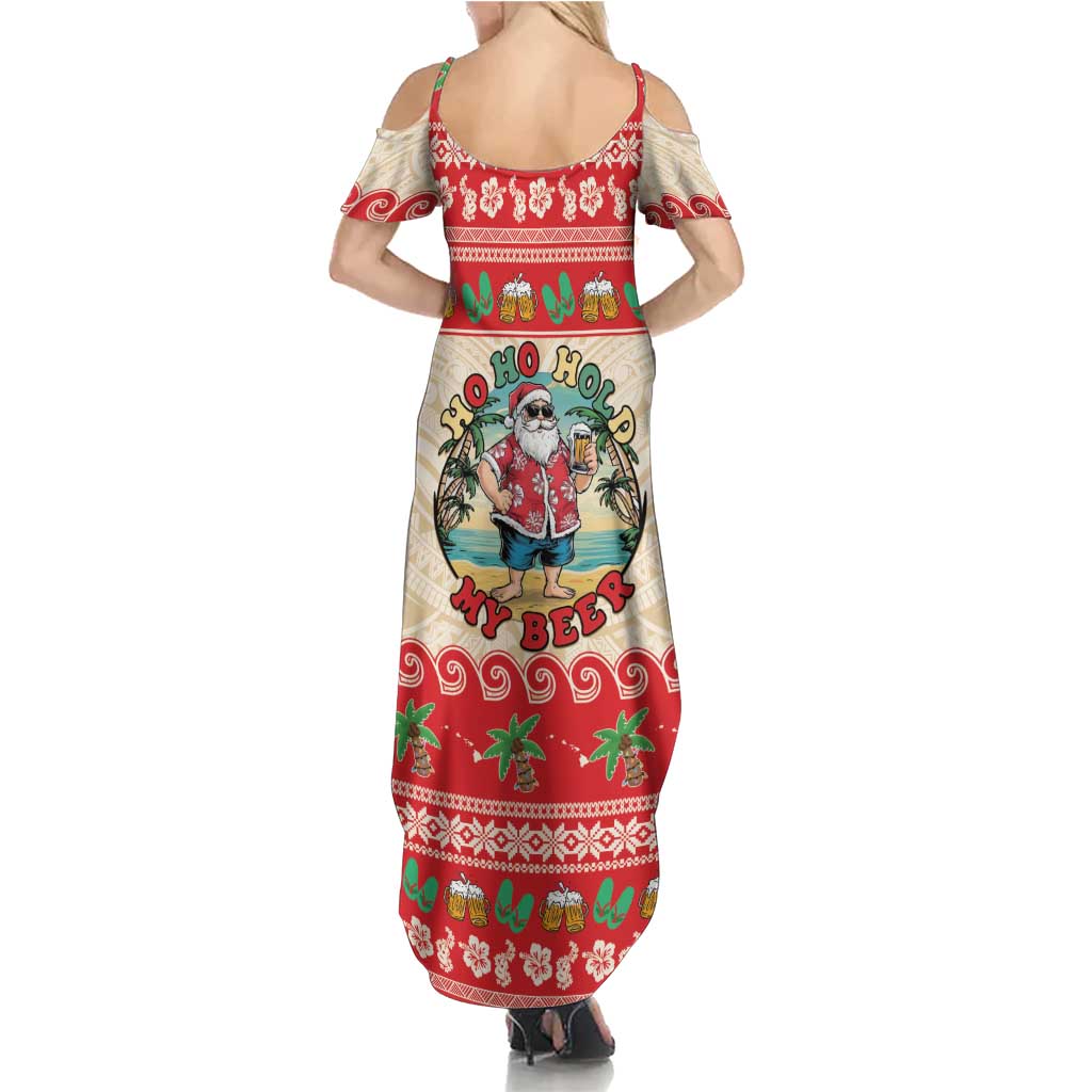 Mele Kalikimaka Hawaii Family Matching Summer Maxi Dress and Hawaiian Shirt Funny Beer-Loving Santa Hawaiian Tropical LT14 - Polynesian Pride