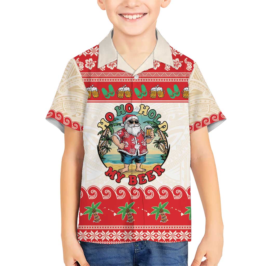 Mele Kalikimaka Hawaii Hawaiian Shirt Funny Beer-Loving Santa Hawaiian Tropical LT14 - Polynesian Pride