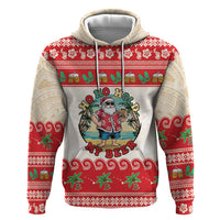 Mele Kalikimaka Hawaii Hoodie Funny Beer-Loving Santa Hawaiian Tropical LT14 Pullover Hoodie Red - Polynesian Pride