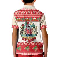 Mele Kalikimaka Hawaii Kid Polo Shirt Funny Beer-Loving Santa Hawaiian Tropical - Polynesian Pride