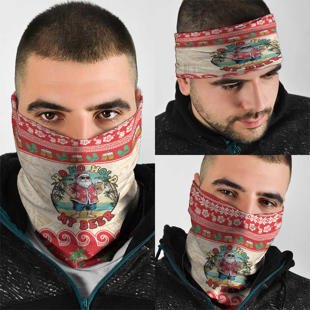 Mele Kalikimaka Hawaii Neck Gaiter Funny Beer-Loving Santa Hawaiian Tropical - Polynesian Pride
