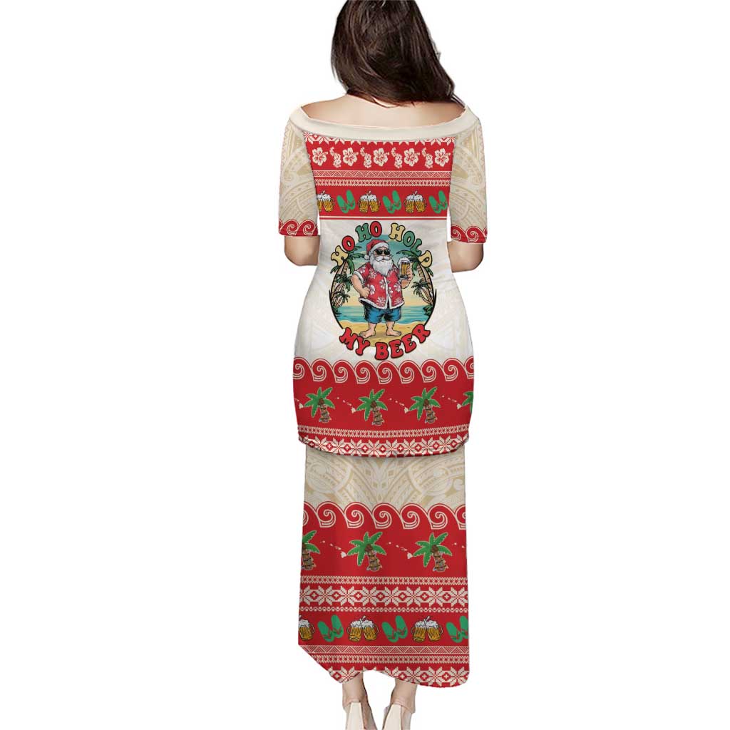 Mele Kalikimaka Hawaii Puletasi Funny Beer-Loving Santa Hawaiian Tropical - Polynesian Pride