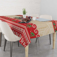 Mele Kalikimaka Hawaii Tablecloth Funny Beer-Loving Santa Hawaiian Tropical LT14 - Polynesian Pride