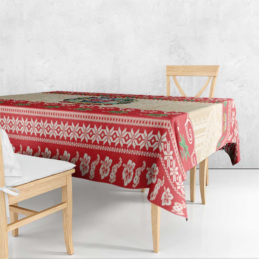 Mele Kalikimaka Hawaii Tablecloth Funny Beer-Loving Santa Hawaiian Tropical LT14 - Polynesian Pride