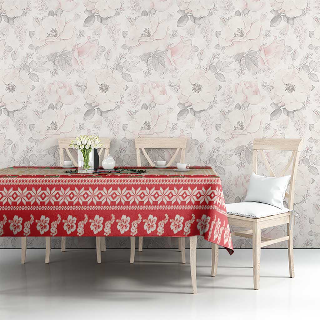 Mele Kalikimaka Hawaii Tablecloth Funny Beer-Loving Santa Hawaiian Tropical LT14 - Polynesian Pride
