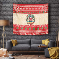Mele Kalikimaka Hawaii Tapestry Funny Beer-Loving Santa Hawaiian Tropical LT14 Red - Polynesian Pride