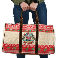 Mele Kalikimaka Hawaii Travel Bag Funny Beer-Loving Santa Hawaiian Tropical LT14 Red - Polynesian Pride