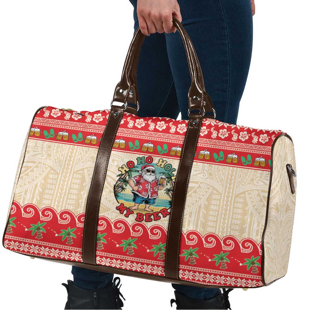 Mele Kalikimaka Hawaii Travel Bag Funny Beer-Loving Santa Hawaiian Tropical LT14 - Polynesian Pride