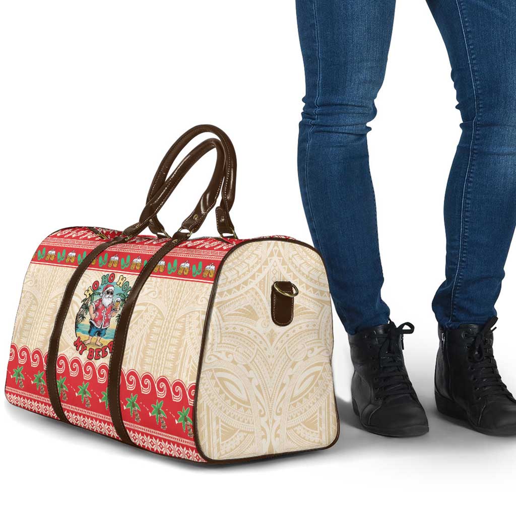 Mele Kalikimaka Hawaii Travel Bag Funny Beer-Loving Santa Hawaiian Tropical LT14 - Polynesian Pride