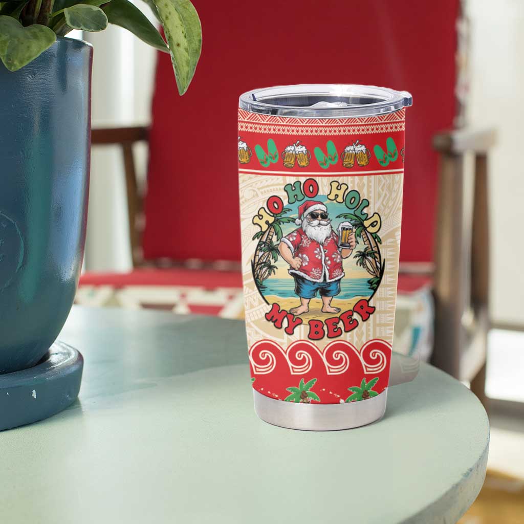 Mele Kalikimaka Hawaii Tumbler Cup Funny Beer-Loving Santa Hawaiian Tropical LT14 - Polynesian Pride