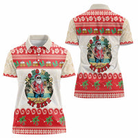 Mele Kalikimaka Hawaii Women Polo Shirt Funny Beer-Loving Santa Hawaiian Tropical - Polynesian Pride