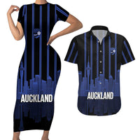 New Zealand Auckland Football Custom Couples Matching Short Sleeve Bodycon Dress and Hawaiian Shirt Go City of Sails Est 2025