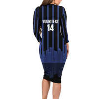 New Zealand Auckland Football Custom Family Matching Long Sleeve Bodycon Dress and Hawaiian Shirt Go City of Sails Est 2025