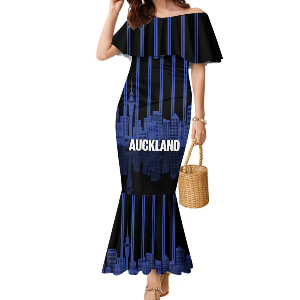 New Zealand Auckland Football Custom Family Matching Mermaid Dress and Hawaiian Shirt Go City of Sails Est 2025