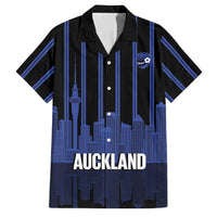 New Zealand Auckland Football Custom Family Matching Off Shoulder Short Dress and Hawaiian Shirt Go City of Sails Est 2025 LT14 Dad's Shirt - Short Sleeve Black - Polynesian Pride