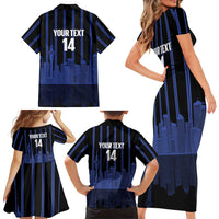 New Zealand Auckland Football Custom Family Matching Short Sleeve Bodycon Dress and Hawaiian Shirt Go City of Sails Est 2025