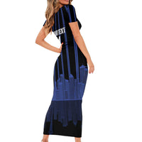 New Zealand Auckland Football Custom Family Matching Short Sleeve Bodycon Dress and Hawaiian Shirt Go City of Sails Est 2025