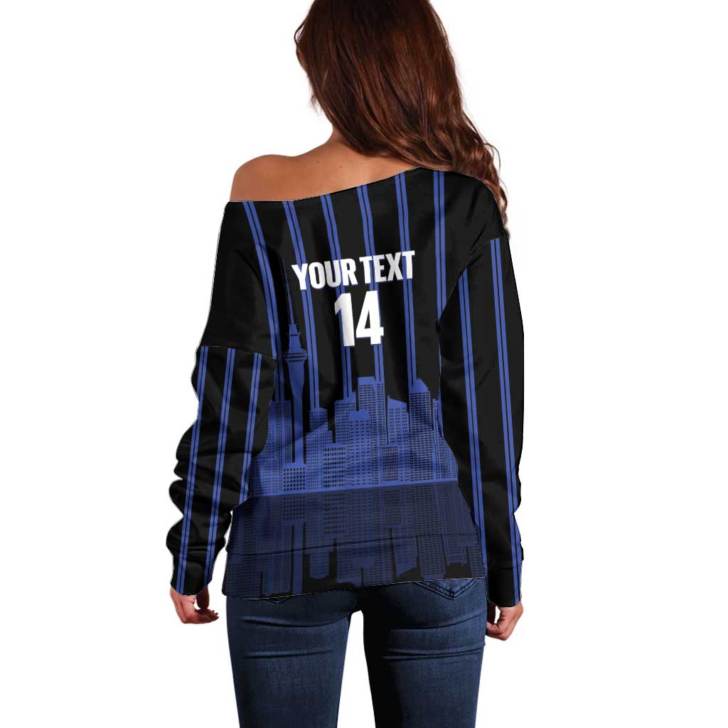New Zealand Auckland Football Custom Off Shoulder Sweater Go City of Sails Est 2025