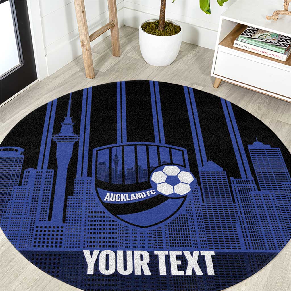 New Zealand Auckland Football Custom Round Carpet Go City of Sails Est 2025 LT14 Black - Polynesian Pride