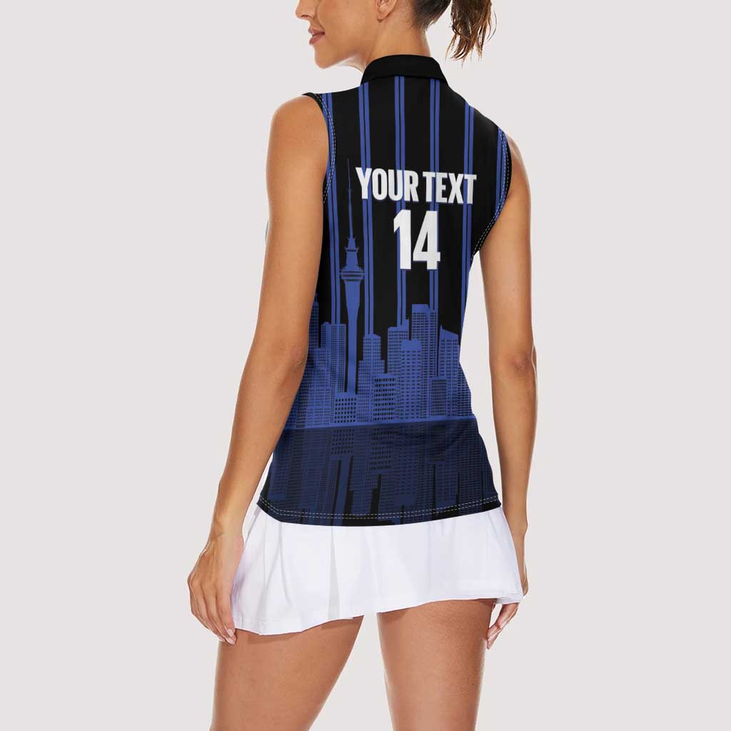 New Zealand Auckland Football Custom Women Sleeveless Polo Shirt Go City of Sails Est 2025