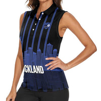 New Zealand Auckland Football Custom Women Sleeveless Polo Shirt Go City of Sails Est 2025