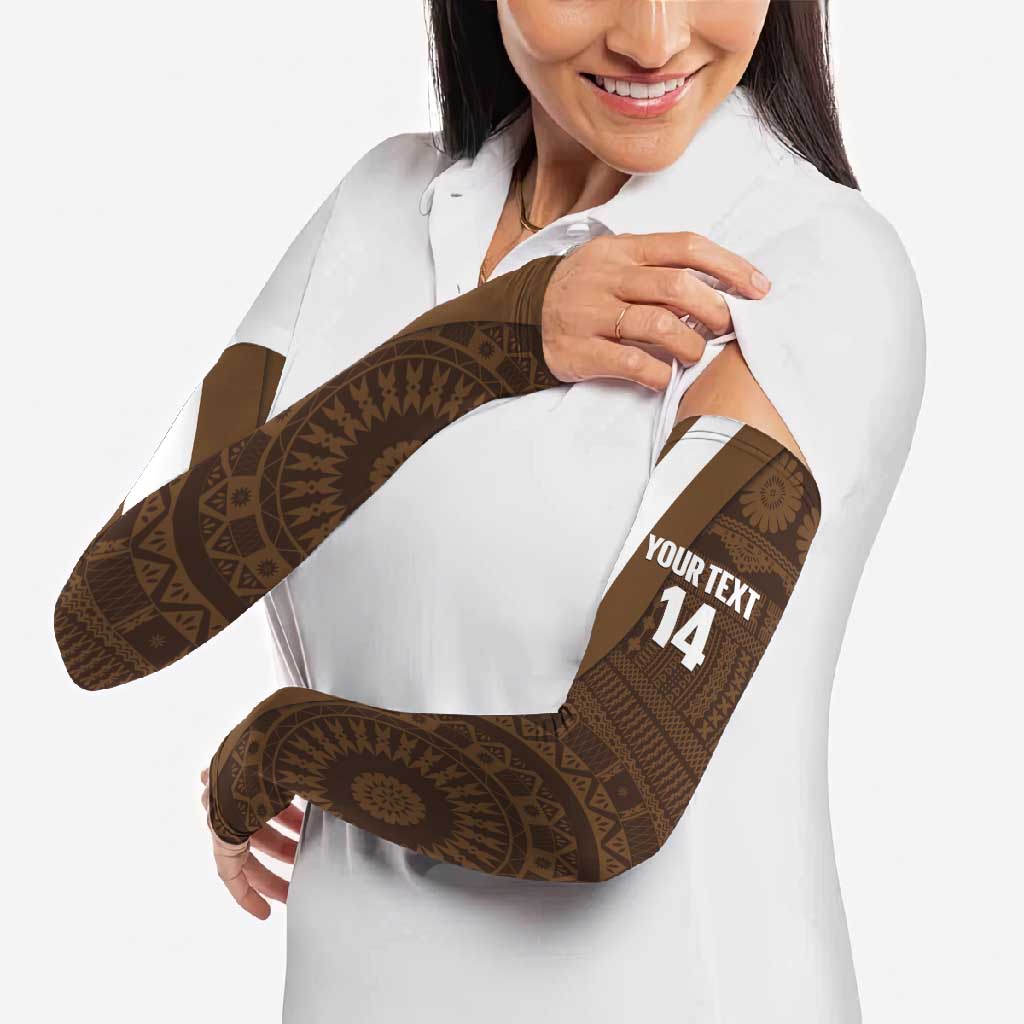 Bula Fiji Football Custom Arm Sleeves One Vanua One Team Tapa Pattern