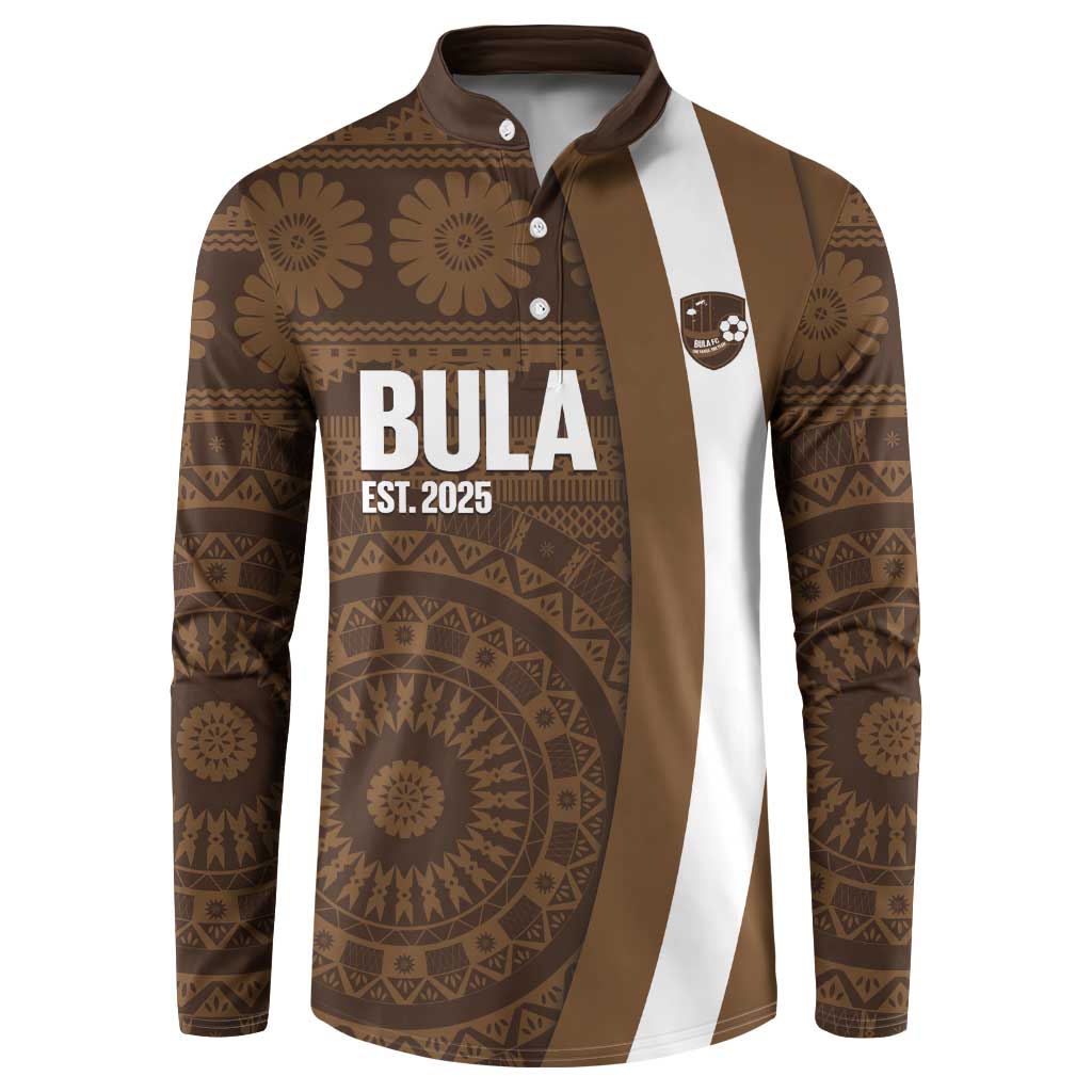 Bula Fiji Football Custom Button Sweatshirt One Vanua One Team Tapa Pattern